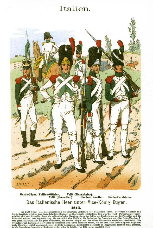 Troupes du Royaume d’Italie, commandées par le vice-roi Eugène de Beauharnais / Collection Europeana