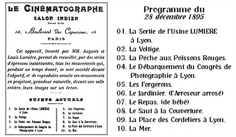 Le programme de la séance du 28 décembre 1895 dans le Salon indien du Grand Café / La Provence