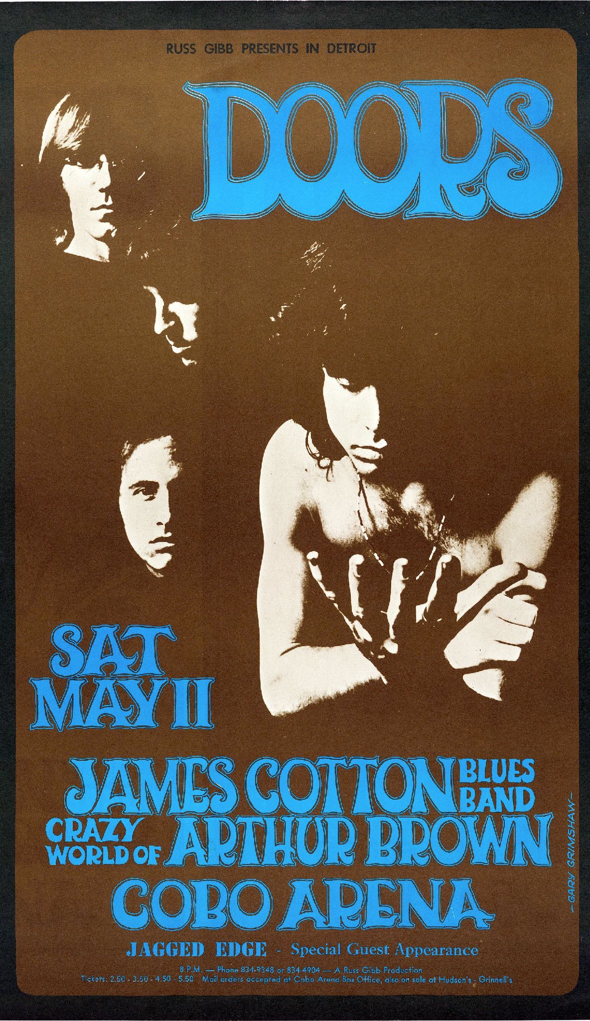 Affiche pour un concert en 1968 à la Cobo Arena de Detroit / La Provence