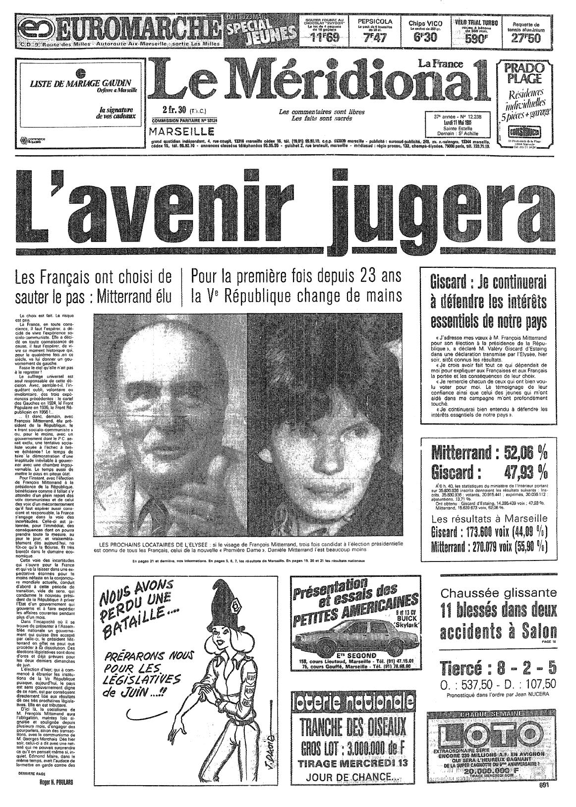 « Le Méridional », 11 mai 1981 / La Provence