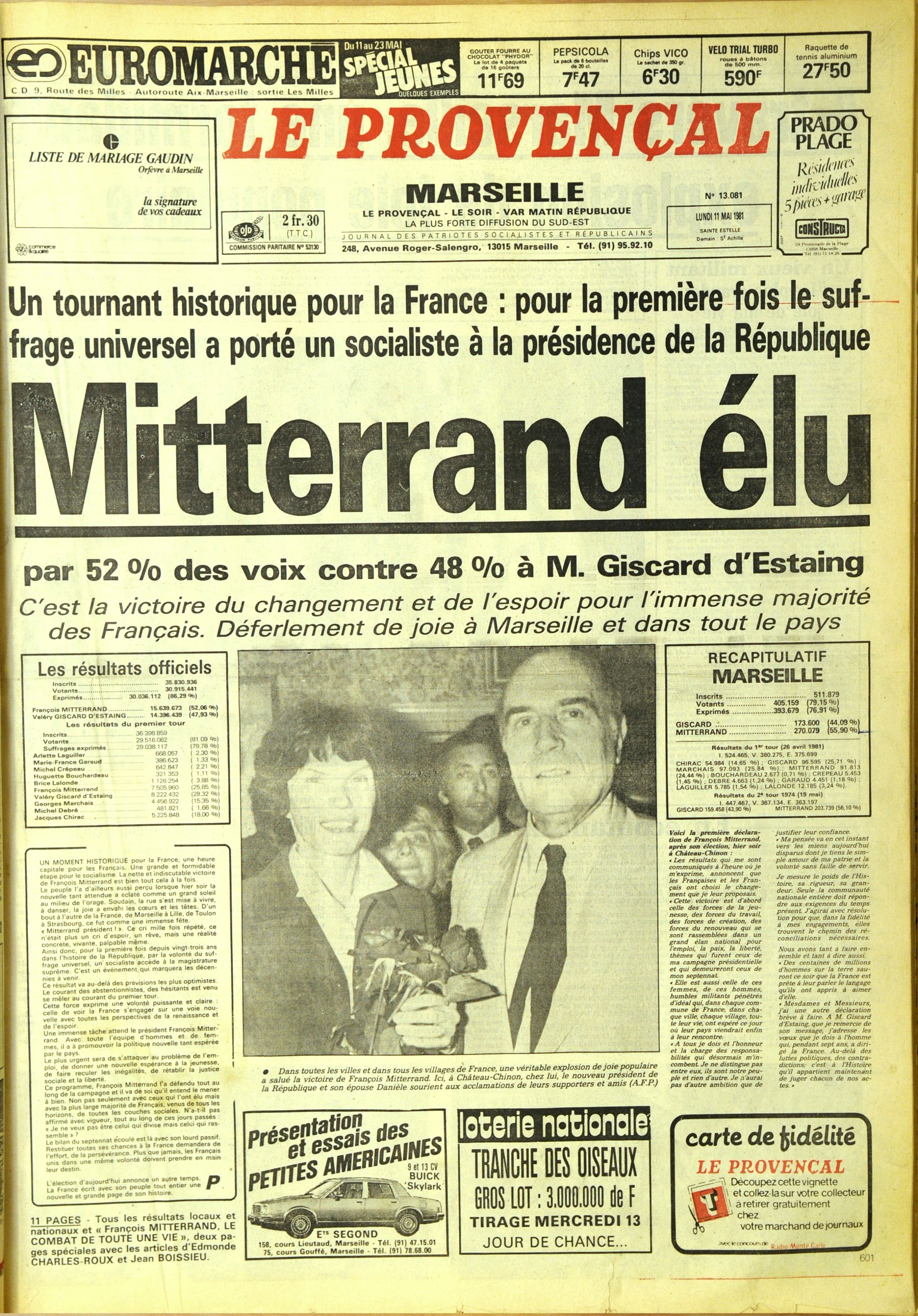 « Le Provençal », 11 mai 1981 / La Provence