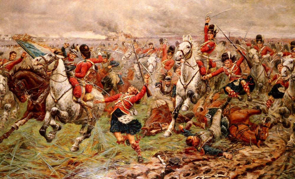 En début d'après-midi, Wellington fait contre-attaquer les brigades de cavalerie lourde (dont les célèbres Scots Greys) / Mucem