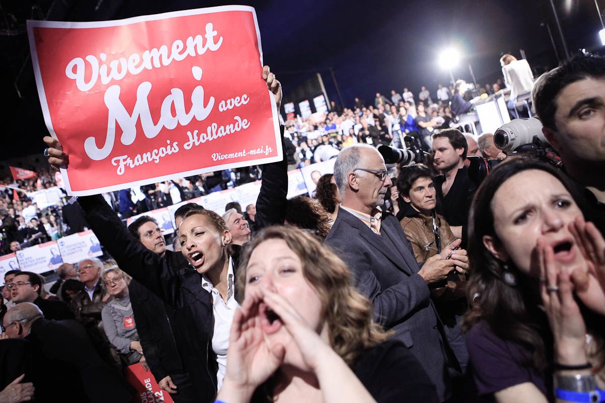 Lors de la venue de François Hollande en mars 2012 au Dôme de Marseille / Photo Nicolas Vallauri