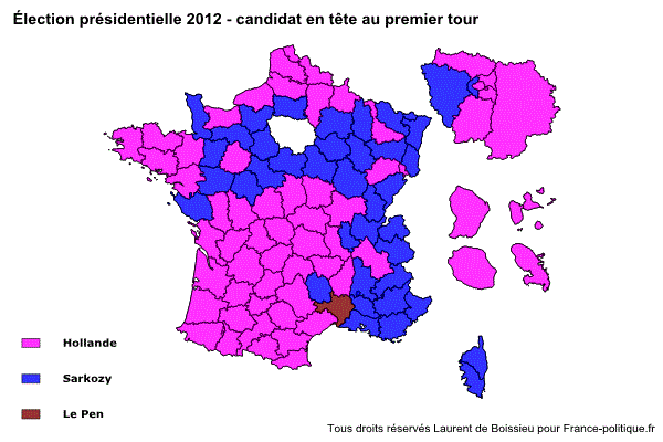 Candidat en tête au premier tour / Source : Laurent de Boissieu / france-politique.fr