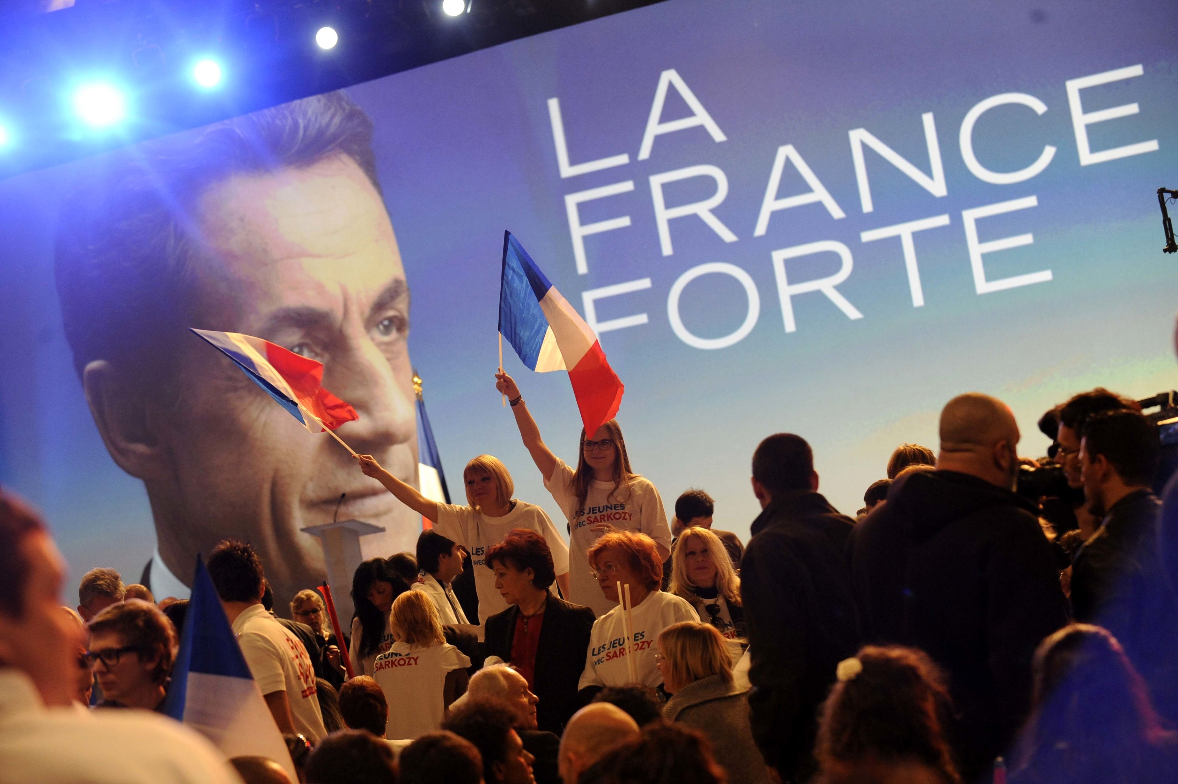 Meeting de Nicolas Sarkozy à Marseille, le 19 février 2012 au parc Chanot / La Provence