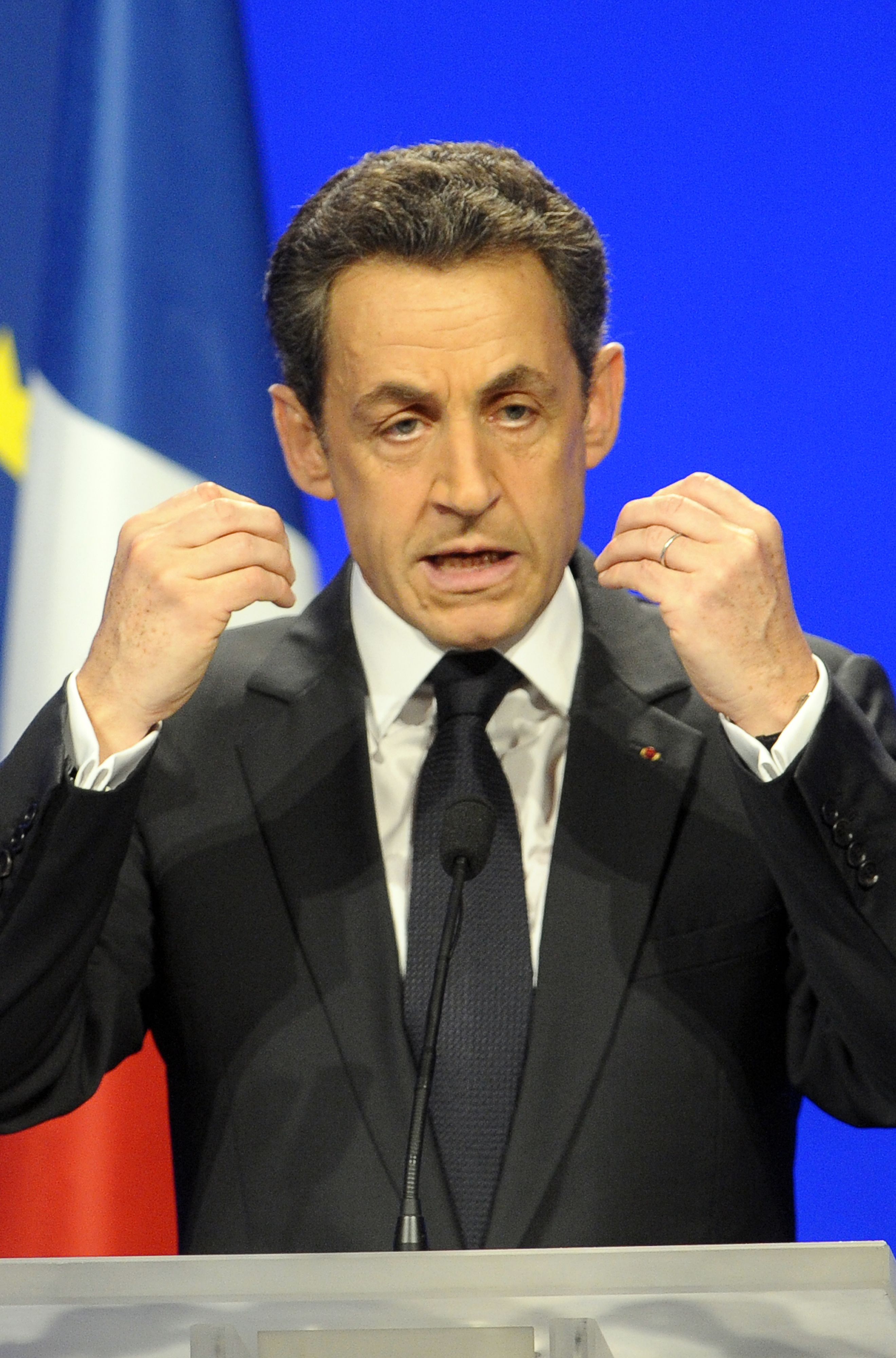 Nicolas Sarkozy en meetin à Marseille, en février 2012 / La Provence